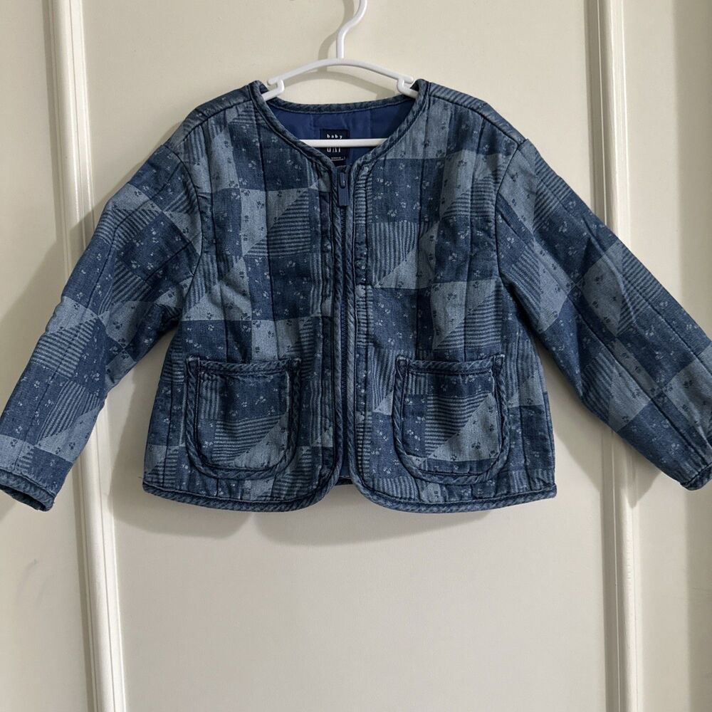 Baby Gap 3T Blue Quilted Patchwork Denim Jacket Toddler Girls